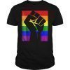 Gay Pride T-Shirt Resist Fist Rainbow Flag LGBTQ TShirts