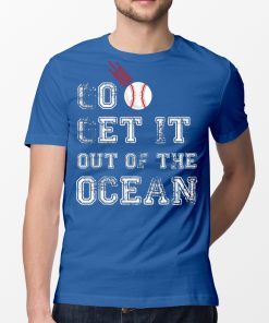 Go Get It out of the Ocean Max Muncy Blue T-Shirt