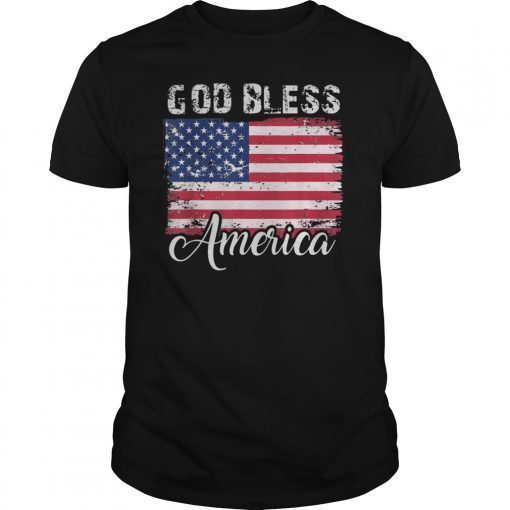 God Bless America USA Flag 4th of July Patriotic T-Shirt T-Shirt