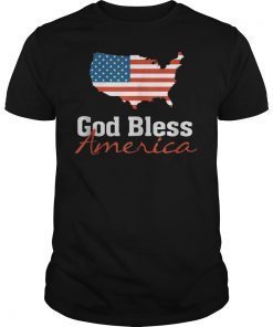 God Bless America USA Pride American Flag Christian Gift Tee Shirt