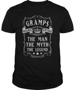 Gramps Shirt Gift Man Myth Legend Tee Birthday, New Pregnancy Reveal Announcement Gift, Fathers Day