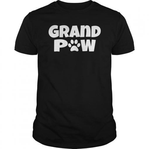 Grand Paw T-Shirt Dog Doggy Lover Grandpaw Grandpa Shirt Man