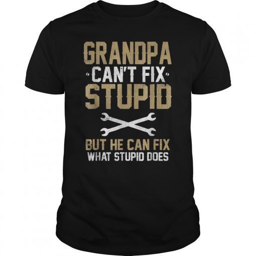 Grandpa Can't Fix Stupid But He Can Fix What Stupid Does T-Shirt