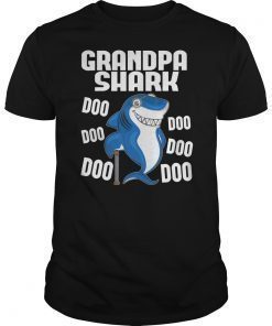 Grandpa Shark T-shirt Doo Doo Doo Matching Family Gift Tee