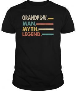 Grandpaw Man Myth Legend Gift For Mens Grandpa Retro Vintage Tee Shirt