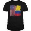 Half Colombian Flag T-Shirt-Vintage Colomobia USA Gift