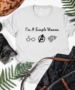 Im A Simple Woman Who Love Harry Potter Avengers and Game Of Thrones Arya Airs Targaryen TShirts