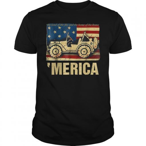 Jeep America Flag Lovers Patriot 4th July Uncle Sam Shirt