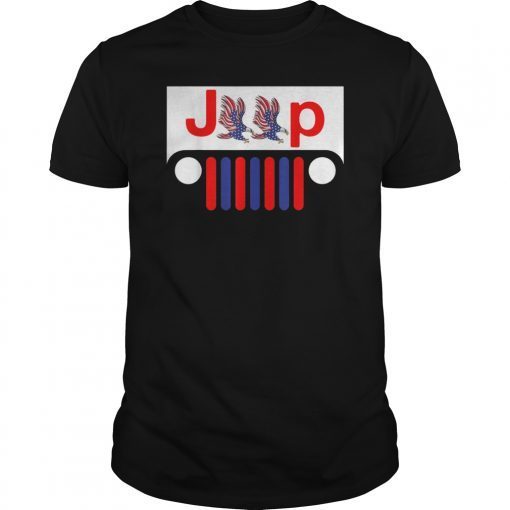 Jeep July 4th American Flag Eagle Patriotic Gift Tee Shirt