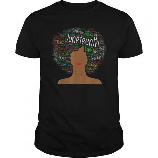 Juneteenth Colorful Natural Hair Afro T-Shirt Black Women