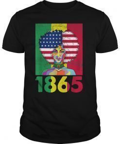 Juneteenth Dashiki American Flag T-shirt Black Women DNA