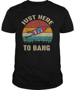 Just Here To Bang vintage 4th of July T-Shirt
