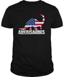 Kids Amerisaurus Funny Dinosaur 4th of July Patriotic Boys Girls T-Shirt
