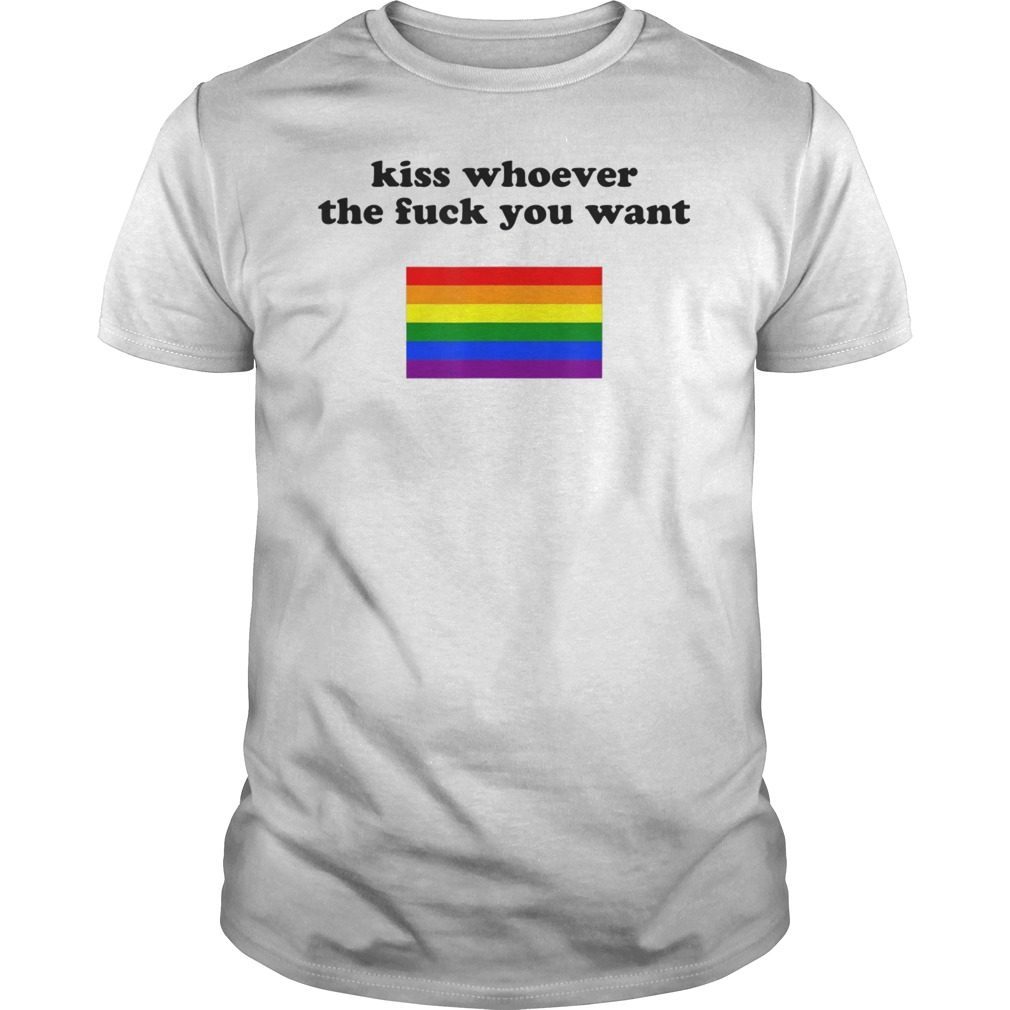 rainbow flag trans SF curse parade gay pride lesbian bi lgbtq Kiss Whoever the F You Want Tshirt diversity swear