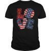 LOVE Baseball Softball Flip Flops USA Flag Shirt 4th Of July Gift Tee Shirt