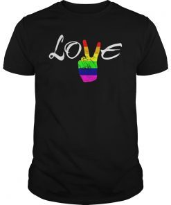 LOVE Peace Sign Rainbow Gay Pride Love Is Love T Shirt