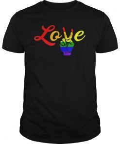 LOVE Peace Sign Rainbow Gay Pride Love Is Love T-Shirt