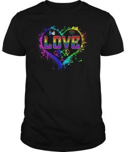 LOVE Peace Sign Rainbow Gay Pride Love Is Love T Shirt