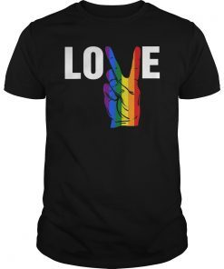 LOVE Peace Sign Rainbow Gay Pride Love Is Love T Shirts