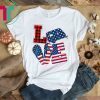 USA Flag 4th of July Flip Flop Camper USA Flag Love Camping T-Shirt
