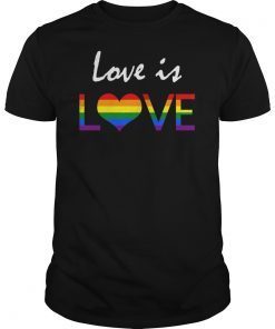 Love Is Love Peace Sign Rainbow Gay Pride T-Shirt