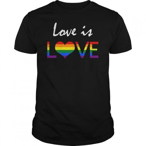 Love Is Love Peace Sign Rainbow Gay Pride T-Shirt
