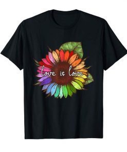 Love is love Sunflower LGBT Pride T-Shirt