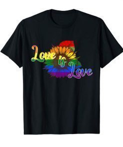 Love is love t-shirt love Sunflower lgbt rainbow shirt, gay T-Shirt