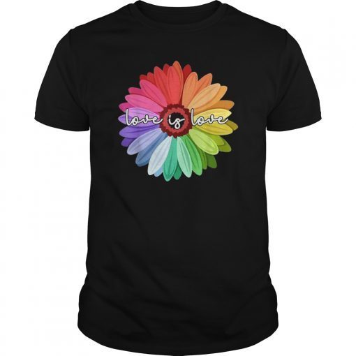 Love is love t-shirt love daisy lgbt rainbow shirt gay