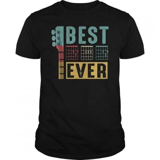 Mens Best Dad Ever Guitar Chord Guitarist Dad Fathers Day Tshirt