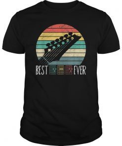 Mens Best Guitar DAD Ever Shirt Music Vintage Fathers Day Gift