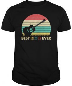 Mens Best Guitar Dad Ever Shirt Music Vintage Fathers Day Gifts T-Shirt