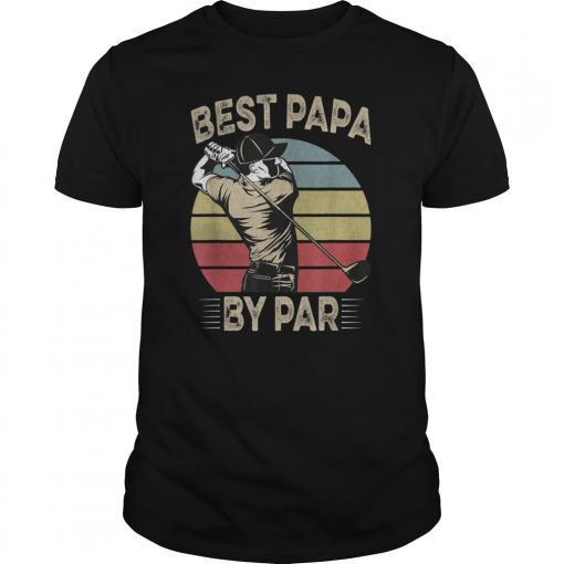 Mens Best Papa By Par Retro Vintage Father's Day Golf T-Shirt