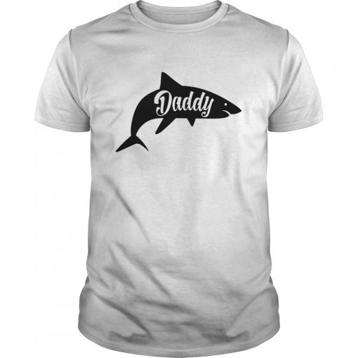 Mens Daddy Shark Tshirt Cute Funny Family Ocean Beach Summer Vacation Tee for Guys