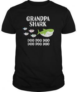 Mens Grandpa Shark Doo Doo Shirt For Matching Family Tshirts