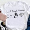 Mens Im A Simple Woman Who Love Harry Potter Avengers and Game Of Thrones T-Shirts