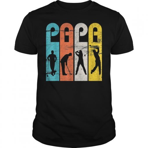 Mens Retro Golfing Papa T-Shirt Golfer Father's Day Gift Grandpa