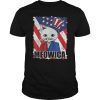 Meowica - Funny Cat American Flag T-Shirt 4th of July Gift