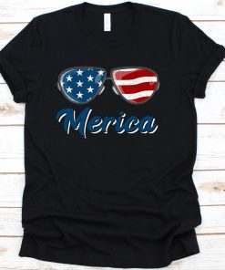 Merica Sunglasses Shirt, USA, American Flag, 4th Of July Gift, Independence Day Shirt, Independence Day Celebration