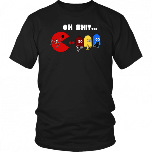 PACMAN - OH SHIT SHIRT JAMEIS WINSTON - FUNNY TAMPA BAY BUCCANEERS PACMAN EATING CAROLINA PANTHERS - NEW ORLEANS SAINTS - ATLANTA FALCONS GHOSTS