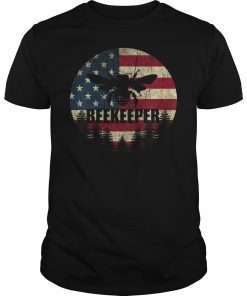 Patriotic Beekeeper Shirt American Flag 4th of july Gift Bee T-Shirt