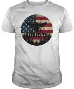 Patriotic Beekeeper Shirt American Flag 4th of july Gift Bee Tee