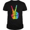 Peace Sign Rainbow LGBT Love Lesbian Gay Pride T-Shirt