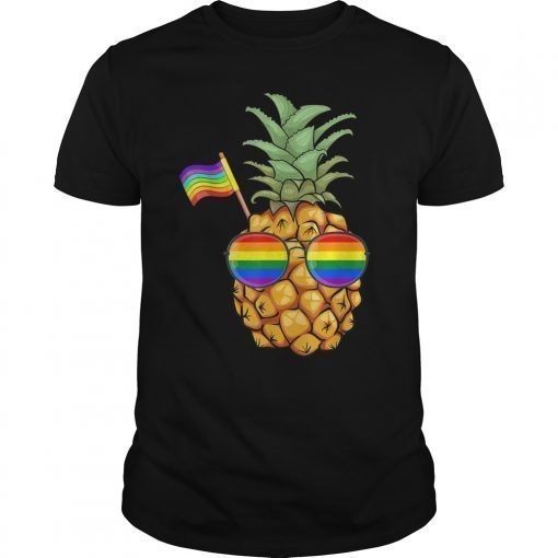 Pineapple LGBT Rainbow Flag Sunglasses Gay Pride T-shirt