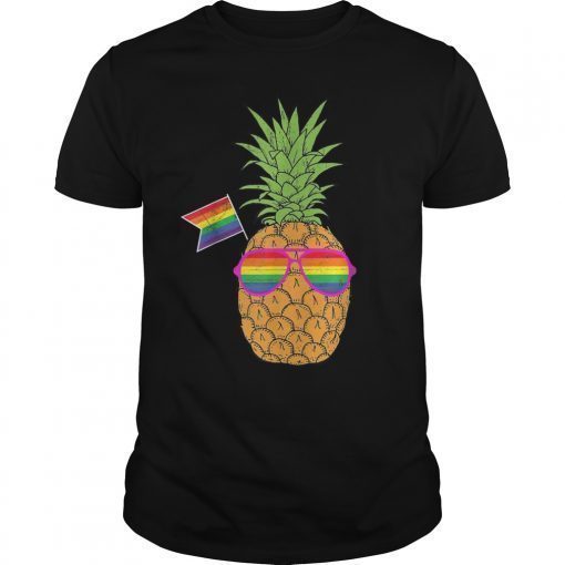 Pineapple Rainbow Flag Hawaiian Gay Pride LGBT Tshirt Gifts