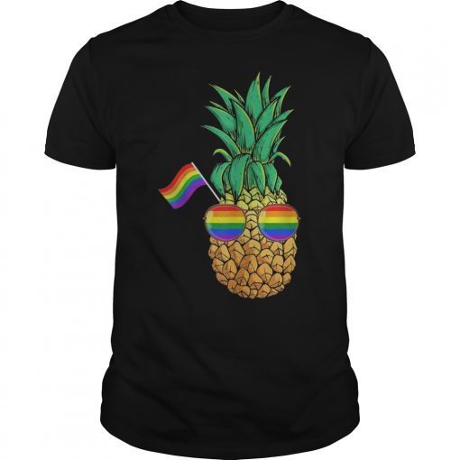 Pineapple Rainbow Flag Hawaiian LGBT Tshirt Gifts