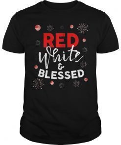 Red White & Blessed Firework Shirt 4th of July America Flag