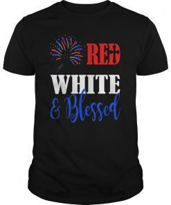 Red White Blessed Shirt 4th of July Cute Patriotic America TShirts