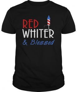 Red White & Blessed Tee Shirt 4th of July Cute Patriotic America