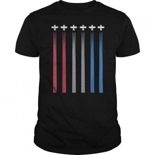Red White Blue Air Force Flyover 4th of July T-Shirt